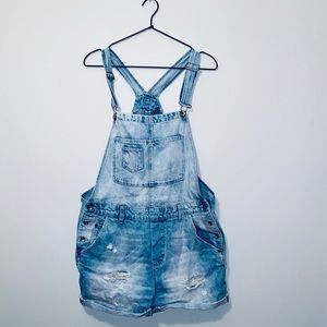 H&M &DENIM denim overall shorts